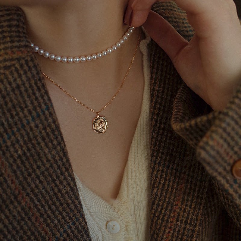 Rosenmünz-Halskette – Saige (massives Silber)