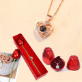 Rosen-Geschenkbox mit Halskette – Elegantes LoveSpark-Schmucketui