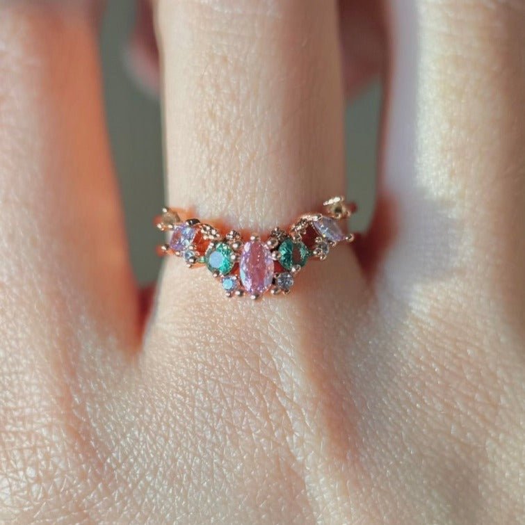 Tiara-Ring aus Roségold – Haselnuss