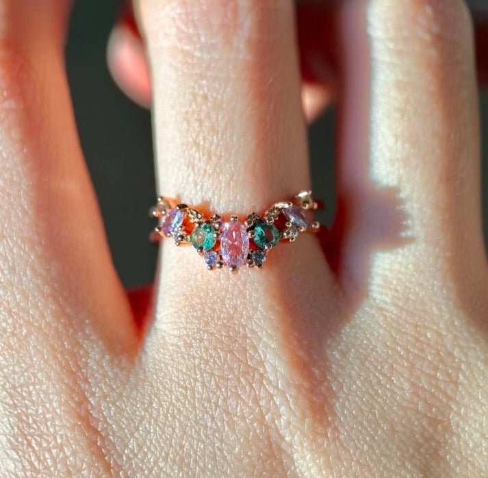 Tiara-Ring aus Roségold – Haselnuss