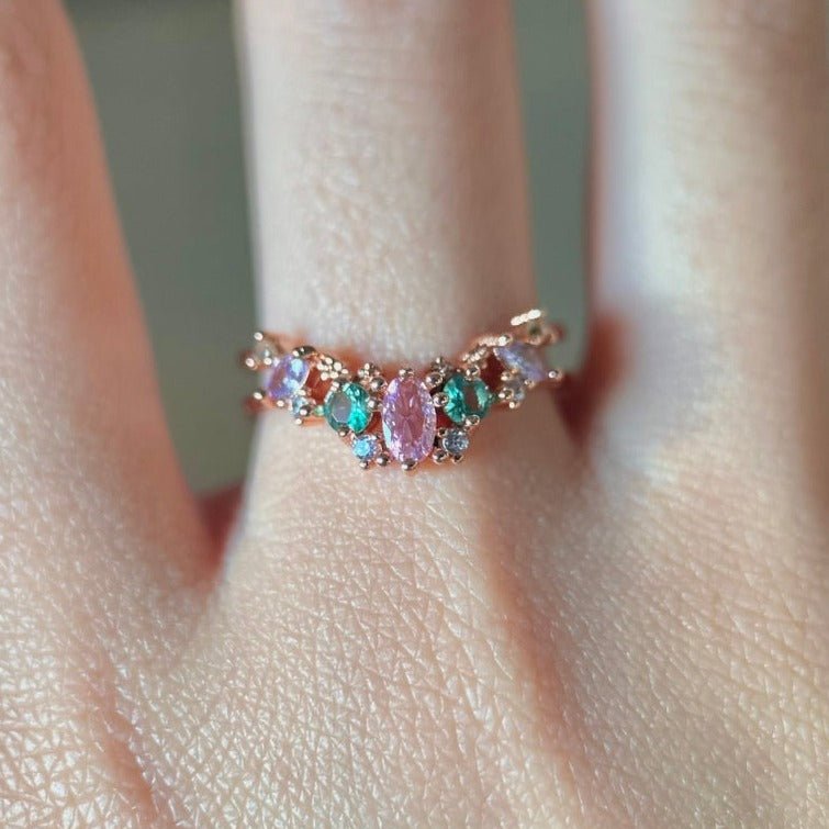 Tiara-Ring aus Roségold – Haselnuss