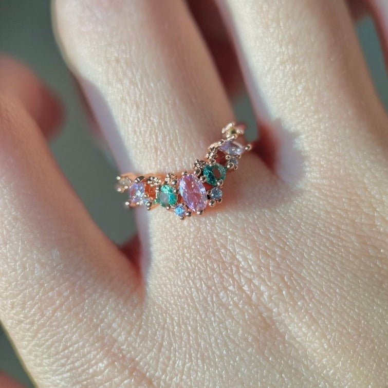 Tiara-Ring aus Roségold – Haselnuss