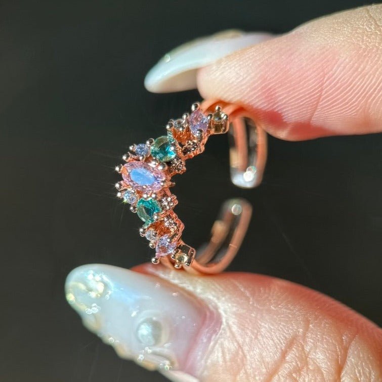 Tiara-Ring aus Roségold – Haselnuss