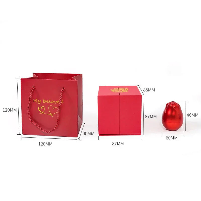 Schmuckschatulle mit Rose und Halskette „Love You“ in 100 Sprachen