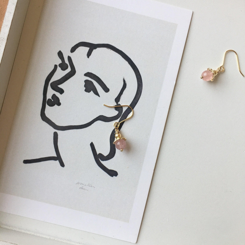 Rosenquarz Ohrringe