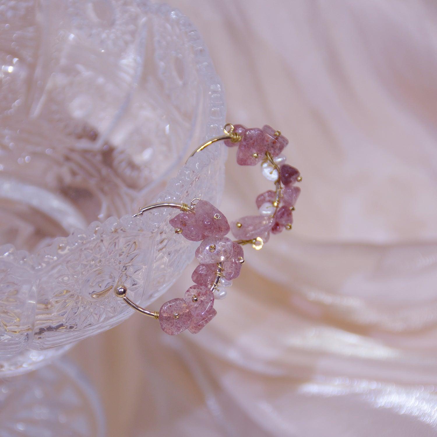 [Ausverkauf] Creolen aus Rosenquarz