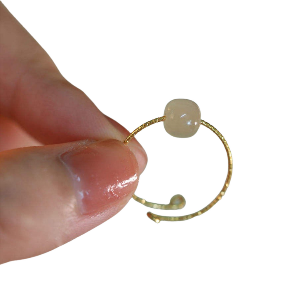 Offener Ring aus Rosenquarz