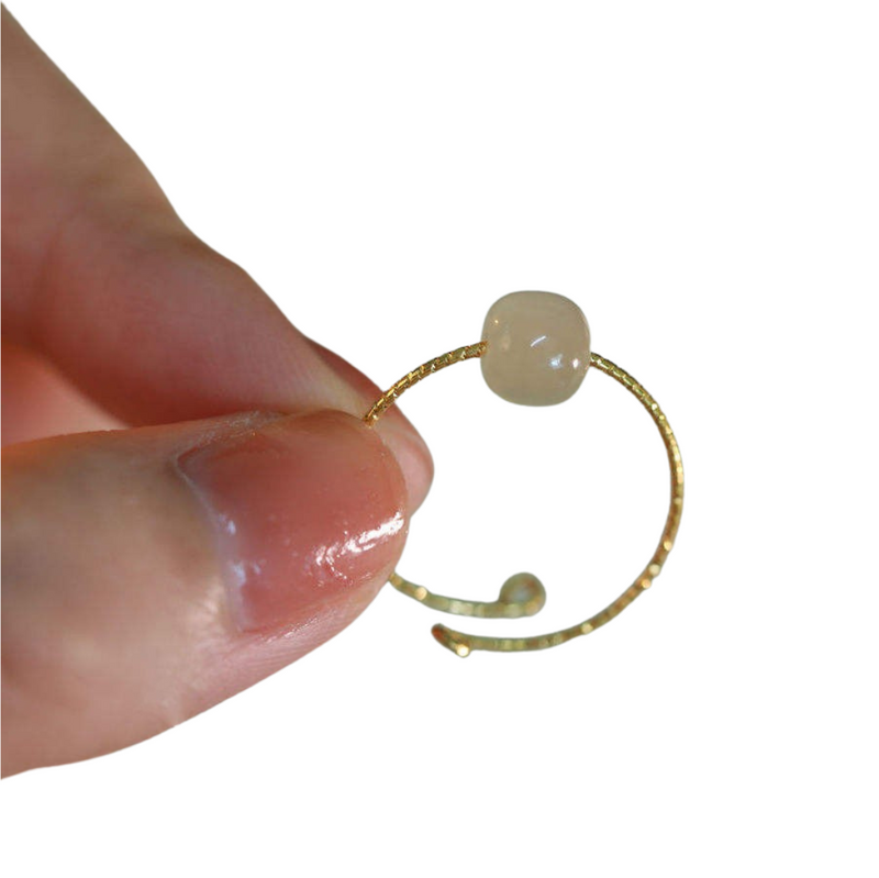 Offener Ring aus Rosenquarz