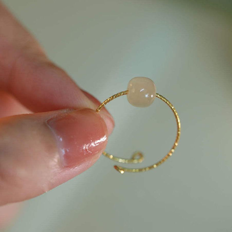 Offener Ring aus Rosenquarz