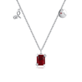 Rubin Halskette - Ruby Halo Elegance Halskette