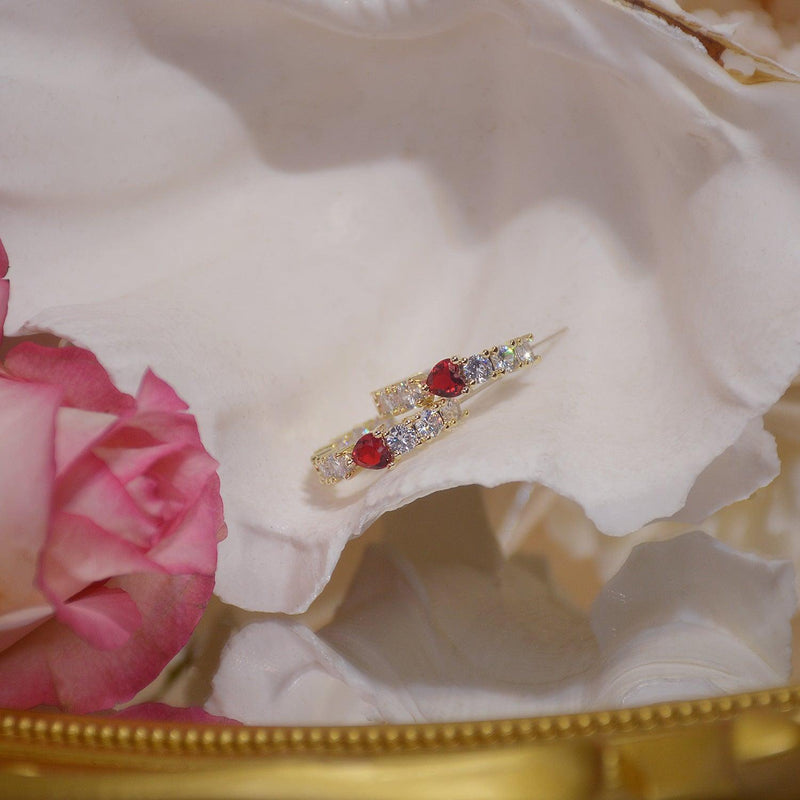 Creolen mit Rubinherzen