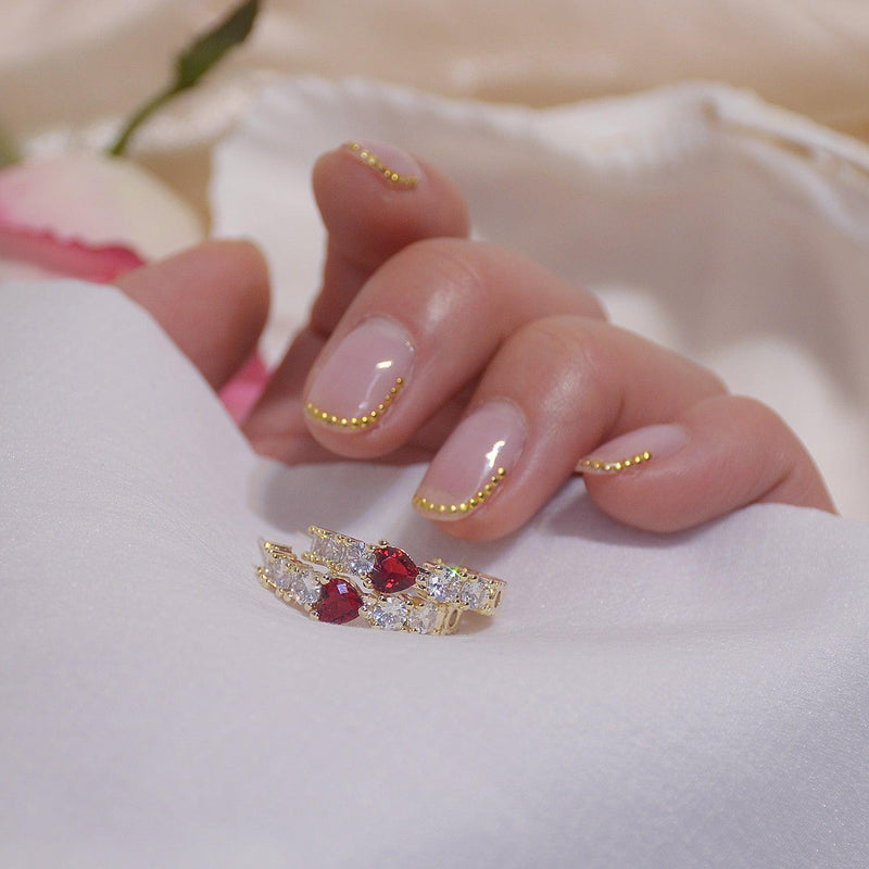 Creolen mit Rubinherzen