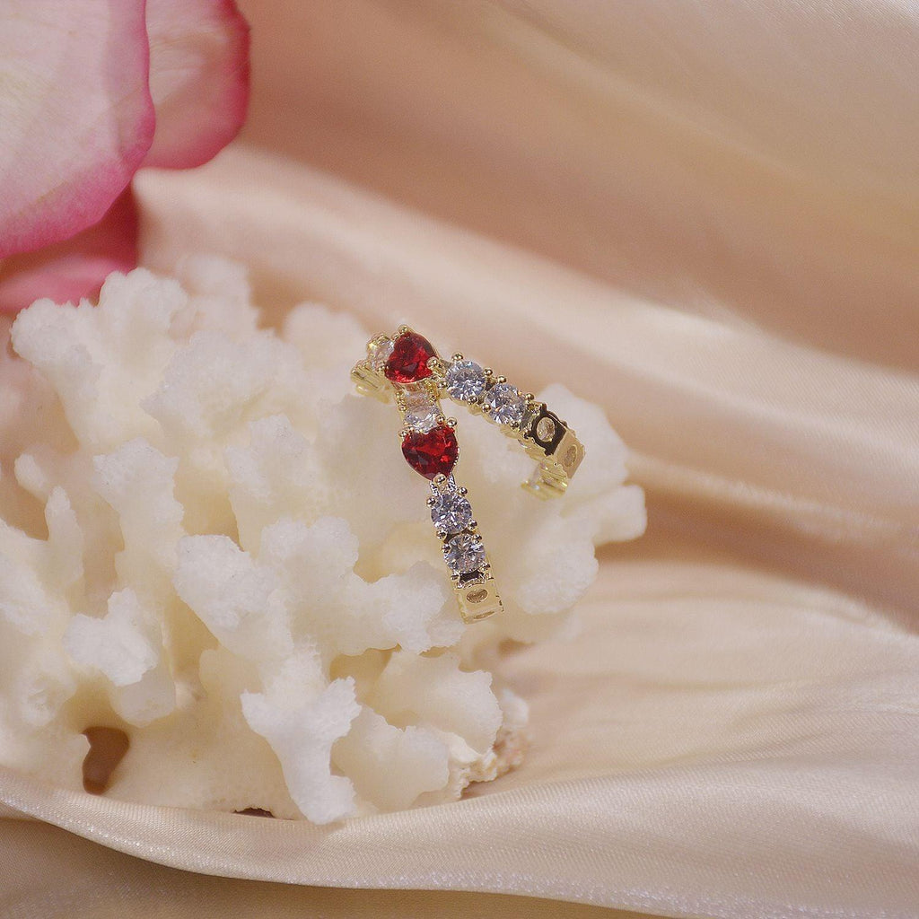 Creolen mit Rubinherzen