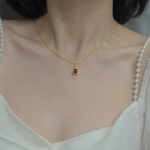 Rubinkette (massives Silber)