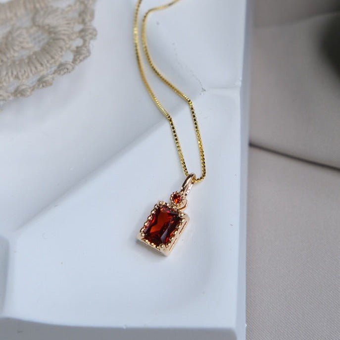 Rubinkette (massives Silber)