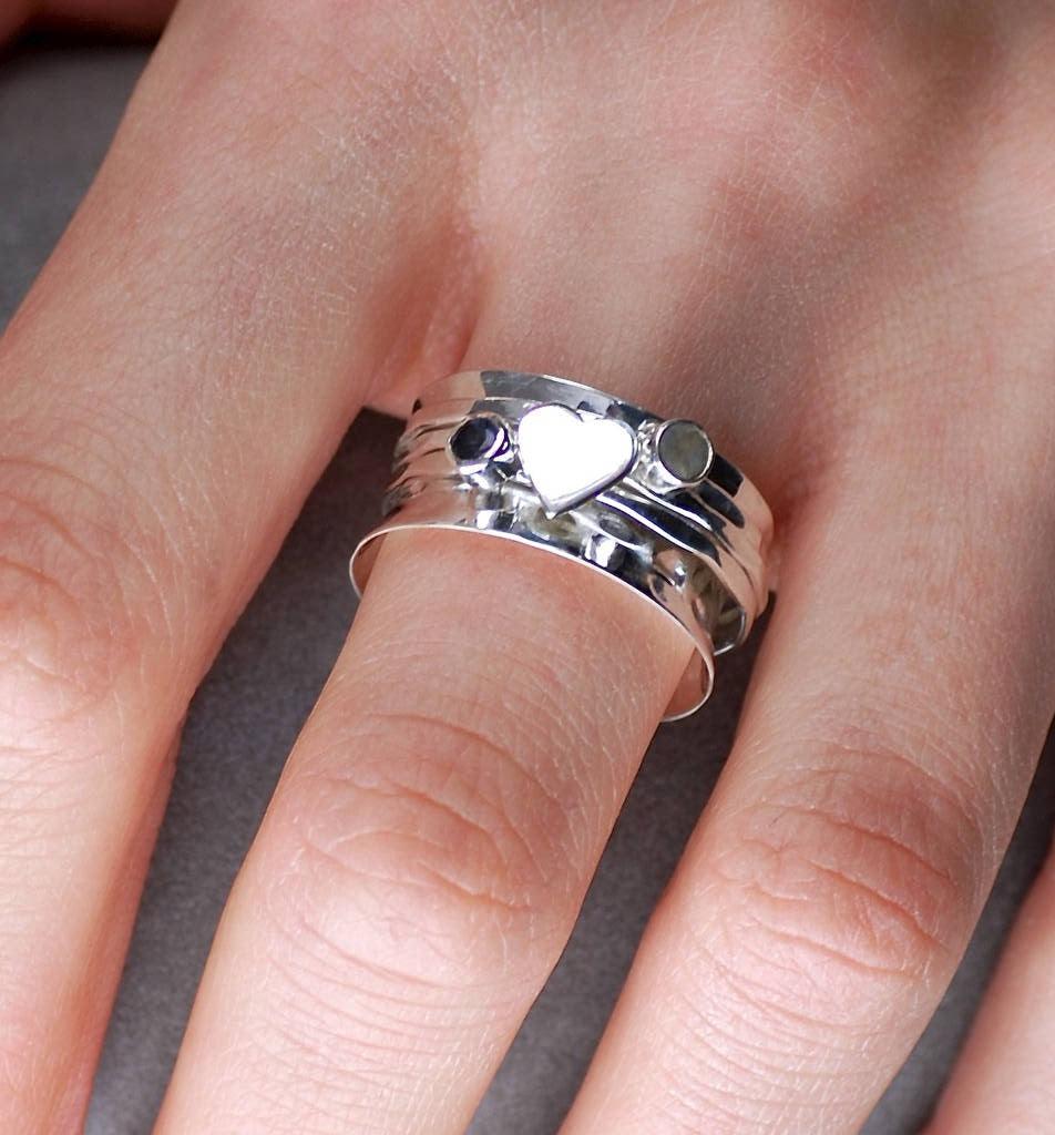 Saphir-Mondstein-Angst-Drehring