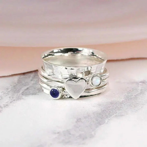 Saphir-Mondstein-Angst-Drehring