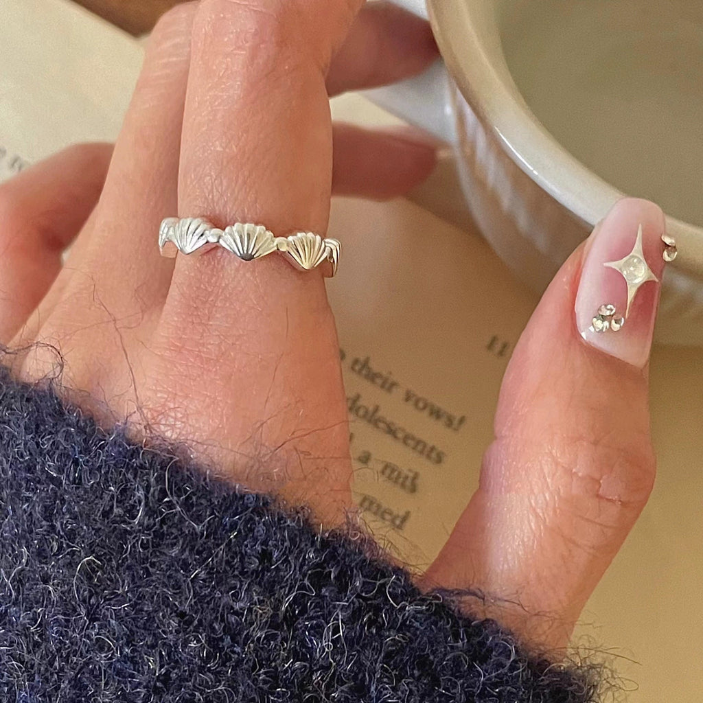 Ring mit Meereslandschaft (massives Silber)