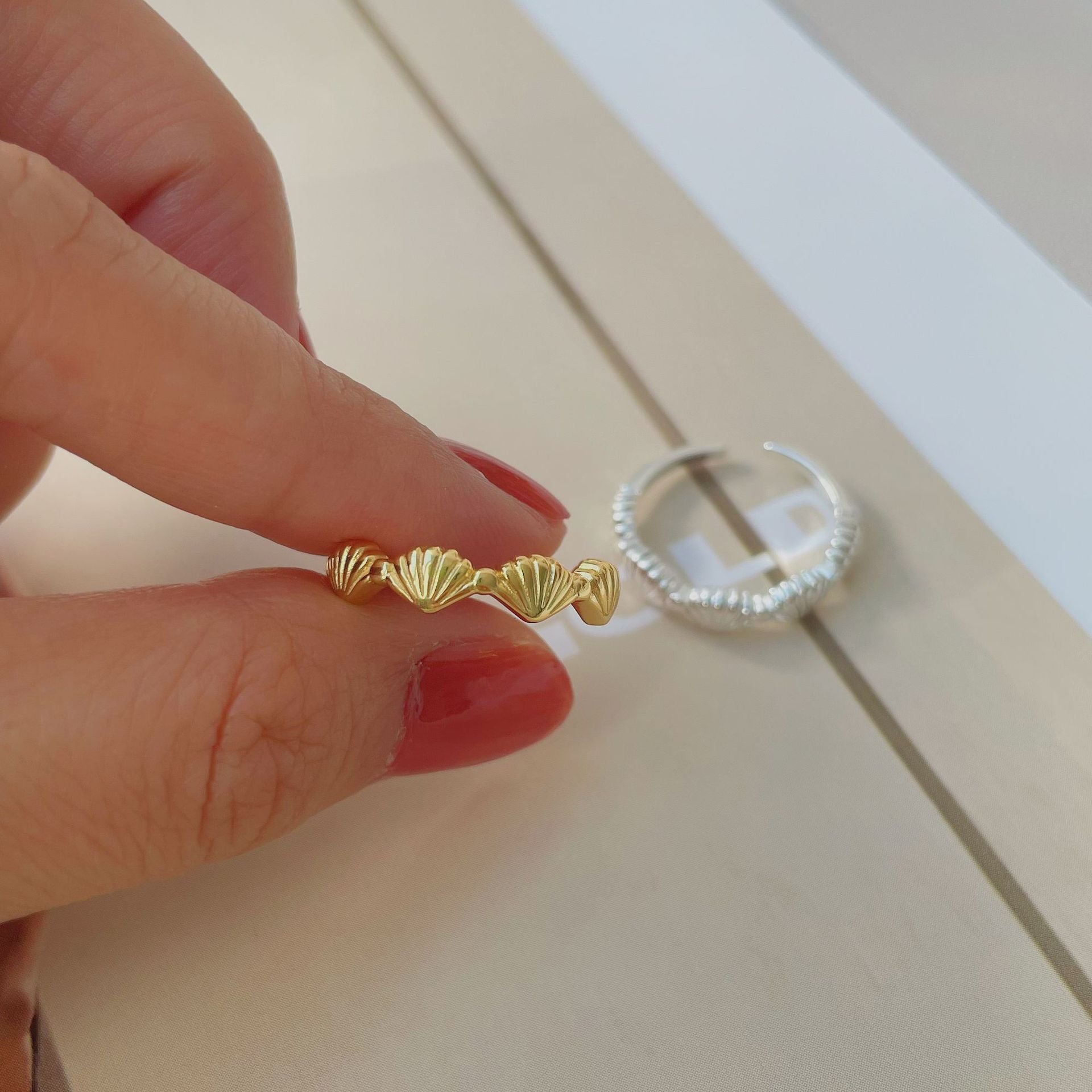 Ring mit Meereslandschaft (massives Silber)