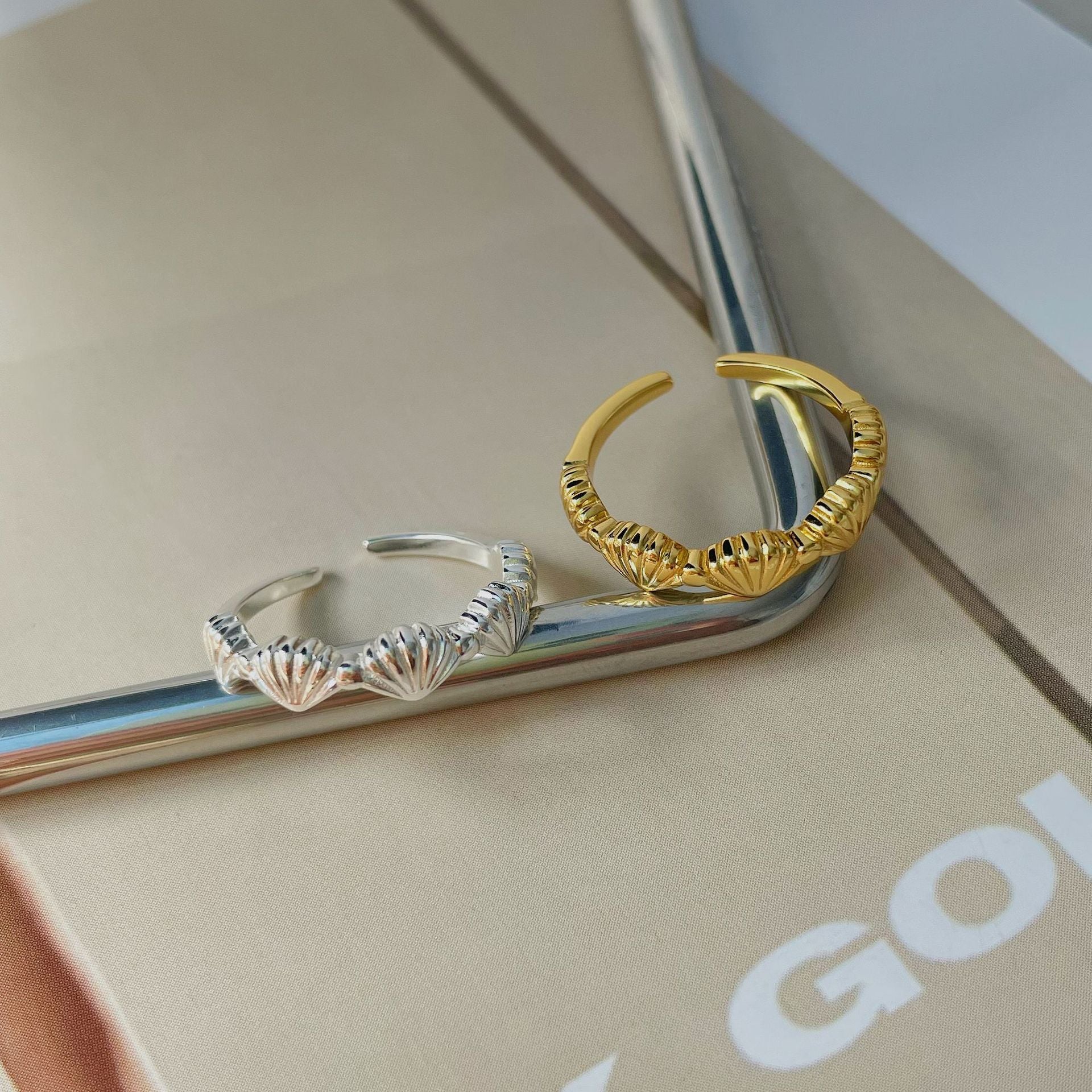 Ring mit Meereslandschaft (massives Silber)