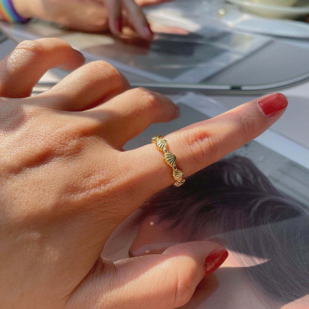 Ring mit Meereslandschaft (massives Silber)