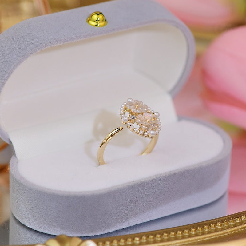 Muschel-Blumen-Ring-Set