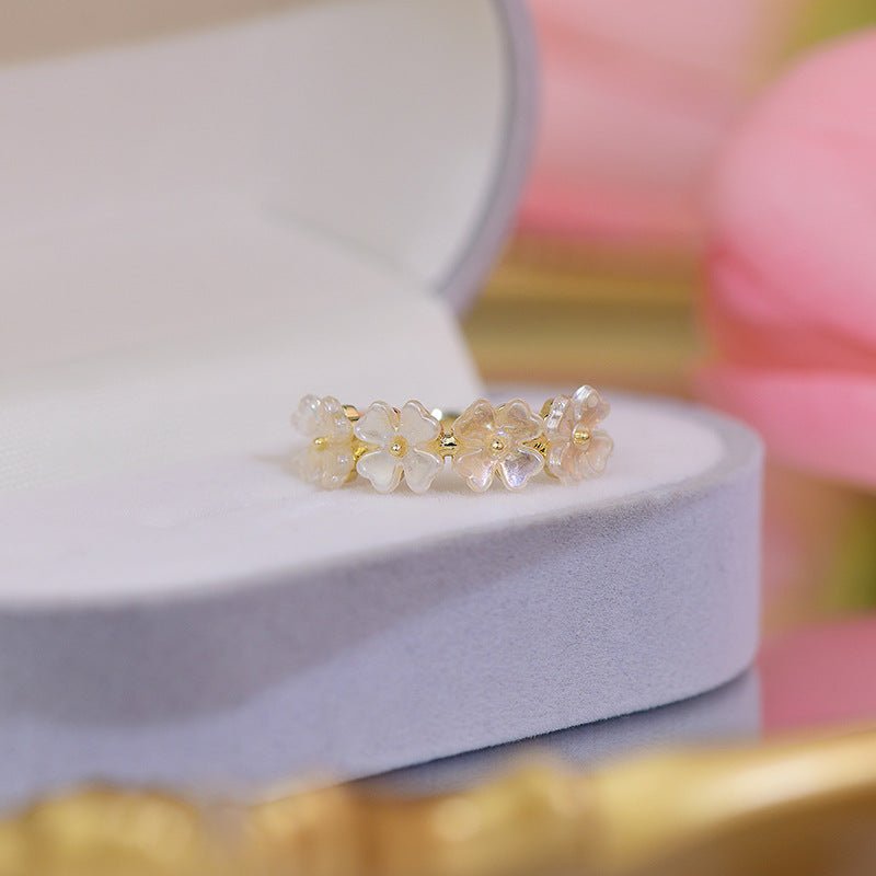 Muschel-Blumen-Ring-Set