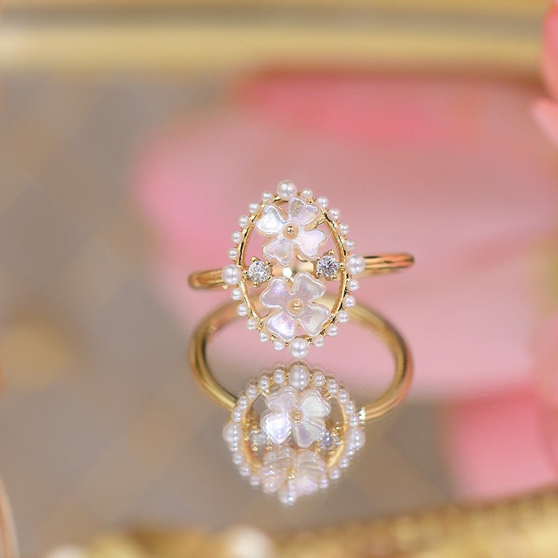 Muschel-Blumen-Ring-Set