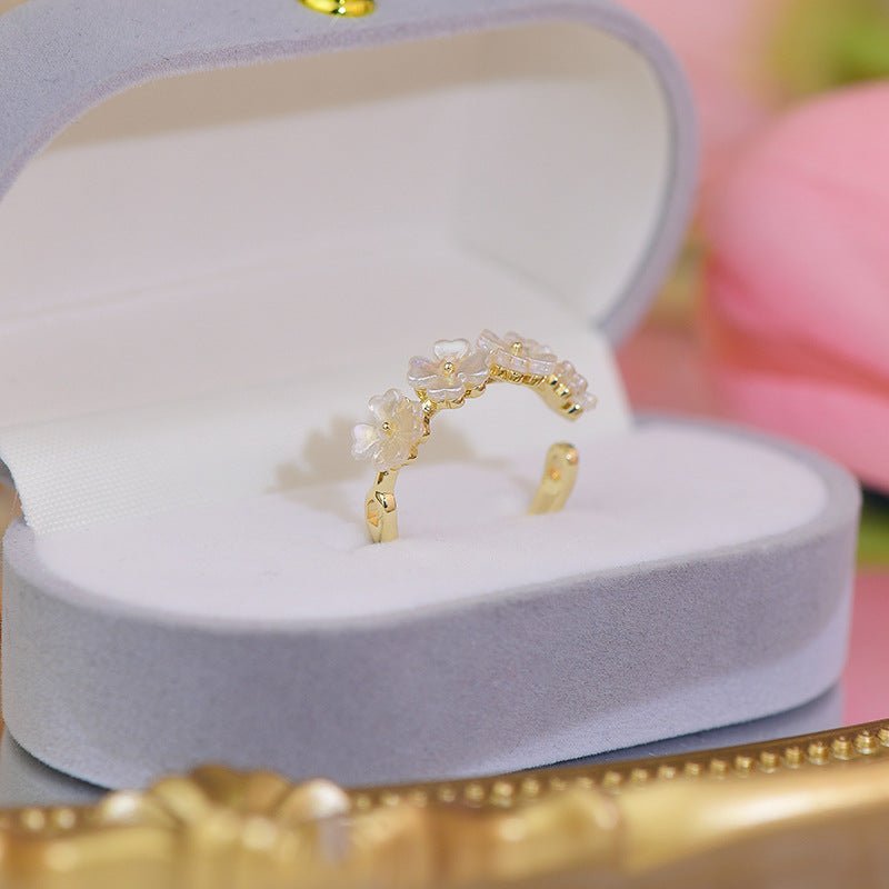 Muschel-Blumen-Ring-Set