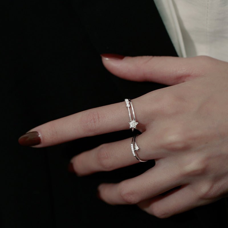 Sternschnuppenring – 2 Stile (massives Silber)