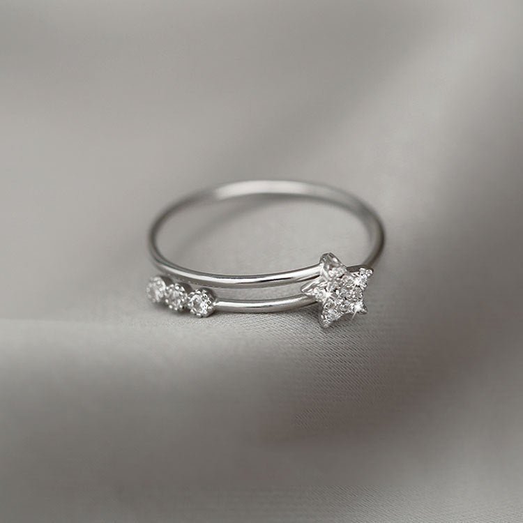 Sternschnuppenring – 2 Stile (massives Silber)