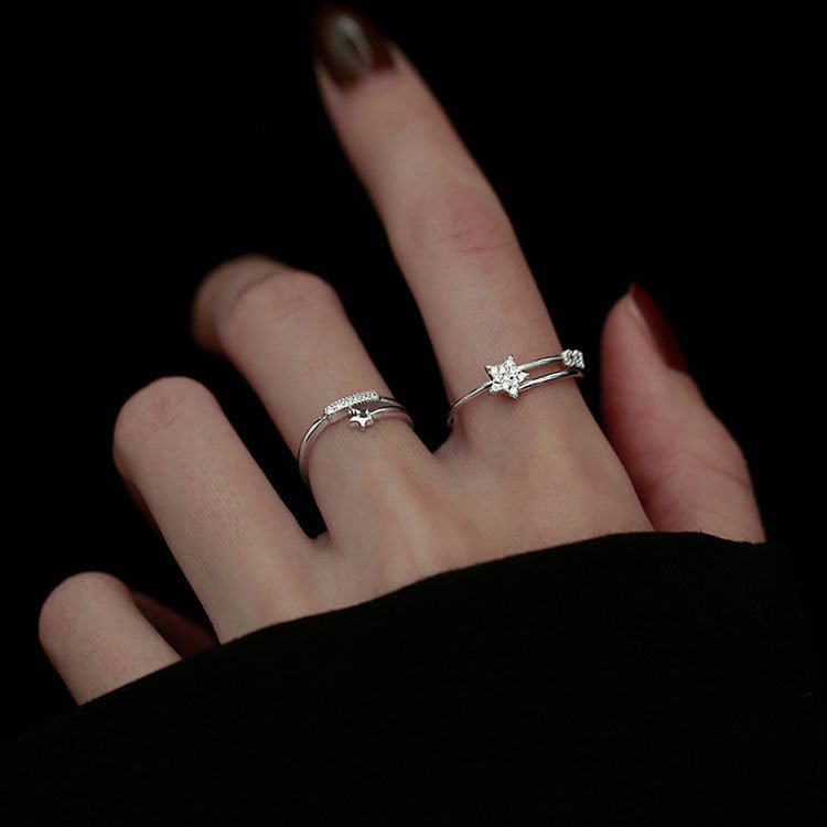 Sternschnuppenring – 2 Stile (massives Silber)