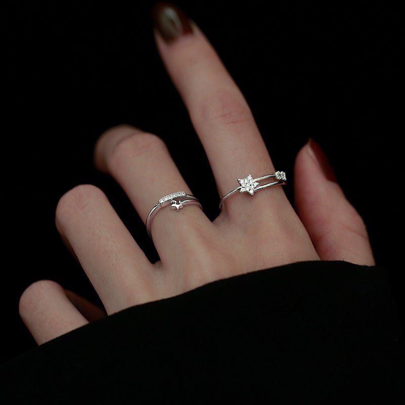 Sternschnuppenring – 2 Stile (massives Silber)
