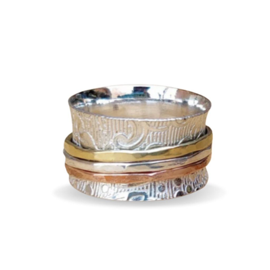Drehring aus Silber und Messing