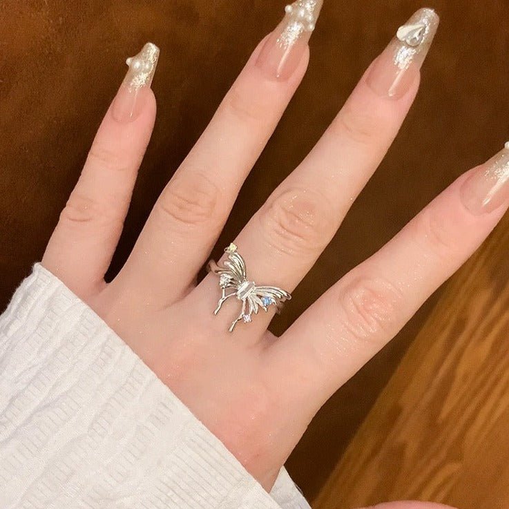 Silberner Schmetterlingsring - Lana