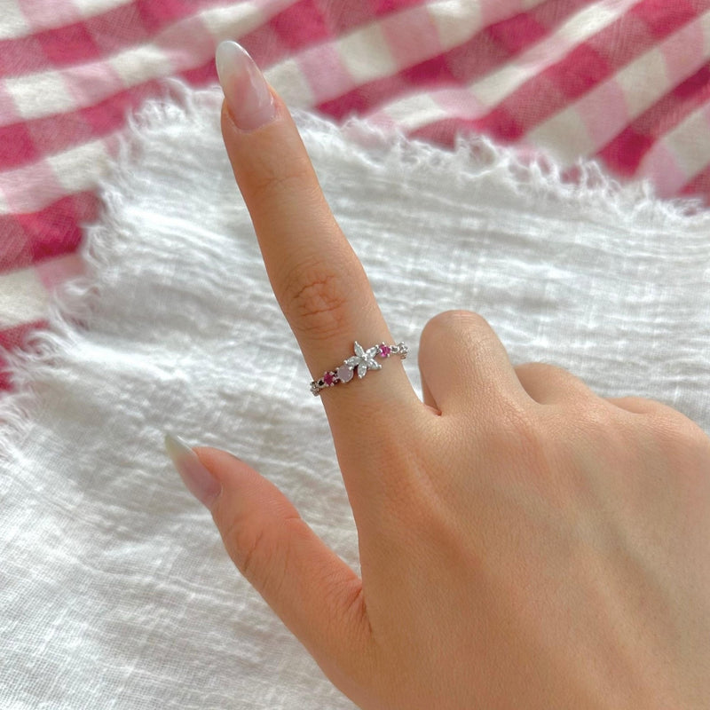 Silberner Blumenring - Riley