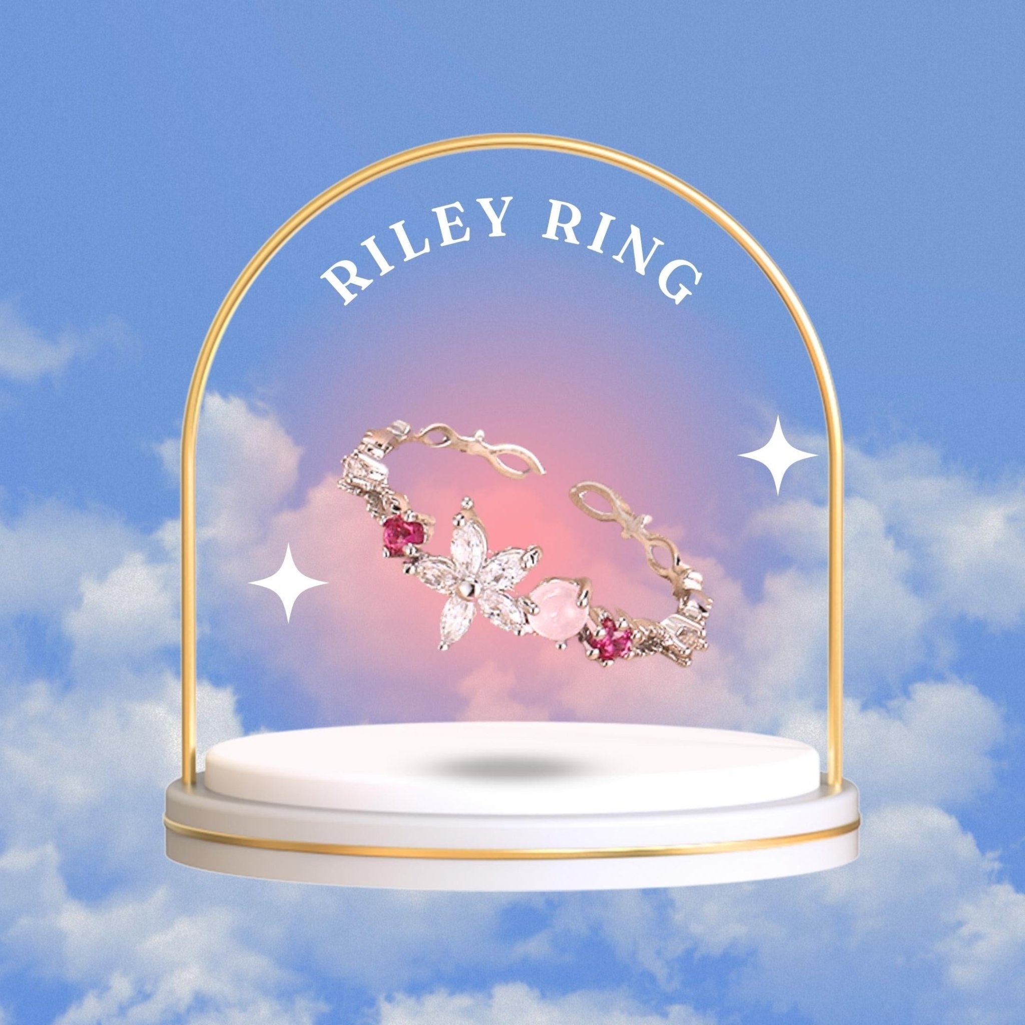 Silberner Blumenring - Riley