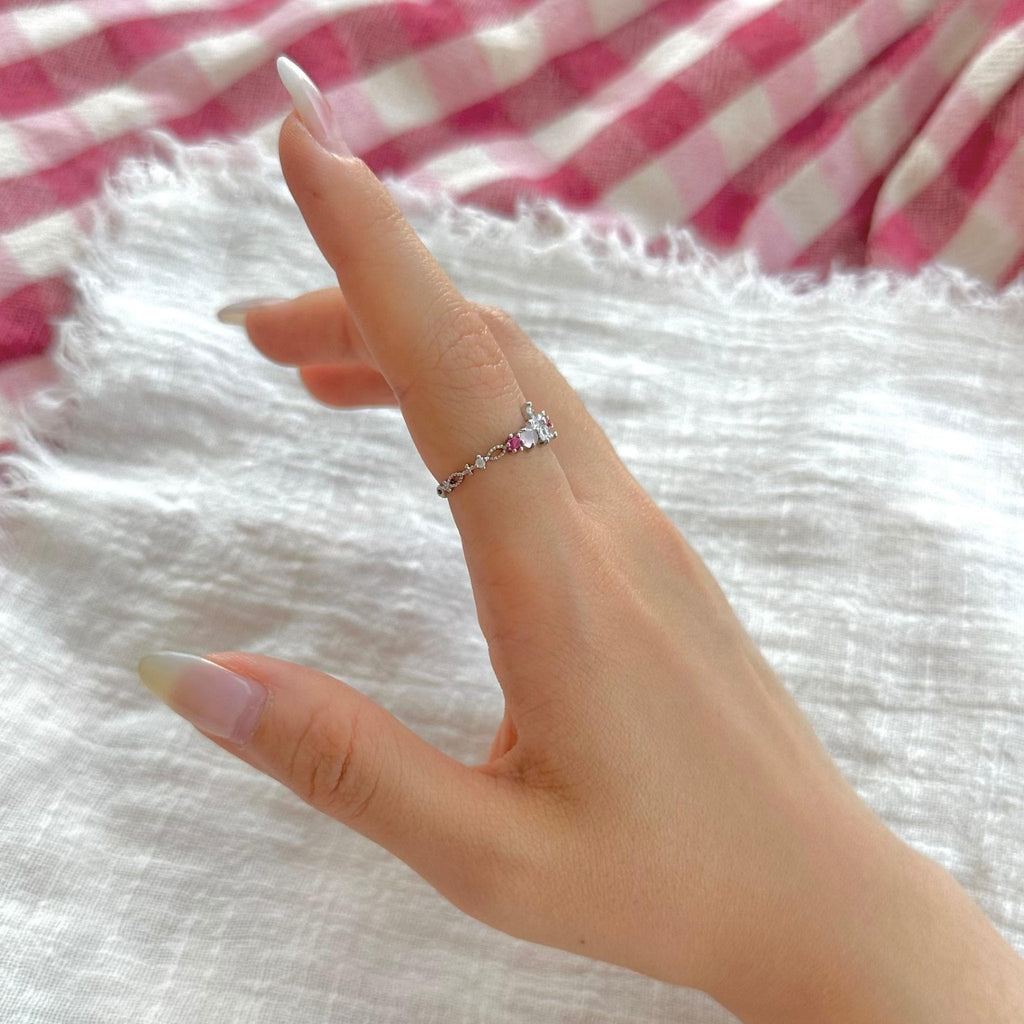 Silberner Blumenring - Riley