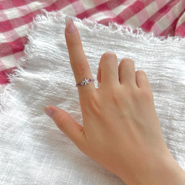 Silberner Blumenring - Riley