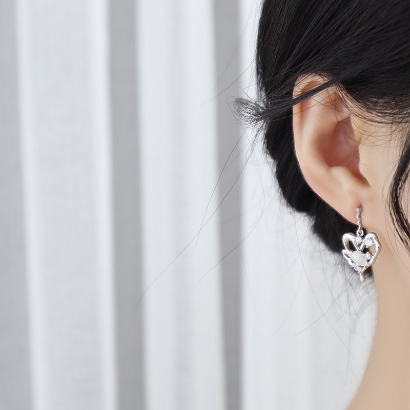 Silberne Herzohrringe - Maya