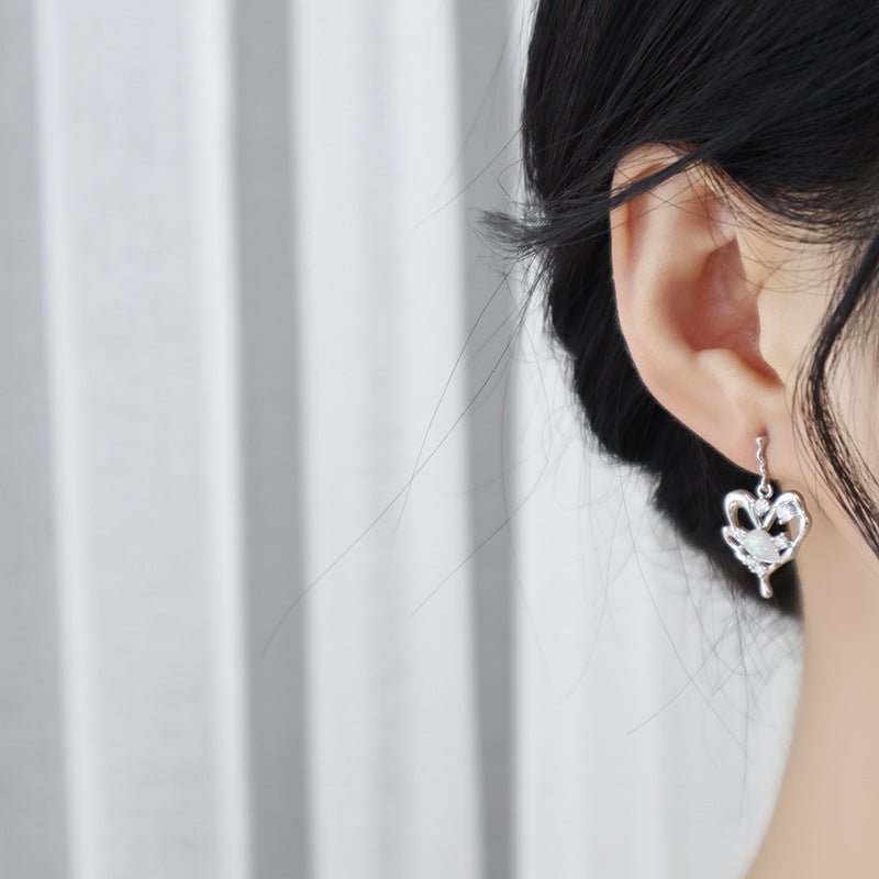 Silberne Herzohrringe - Maya