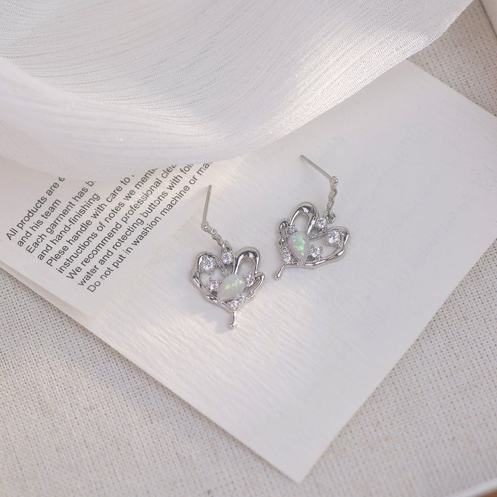 Silberne Herzohrringe - Maya