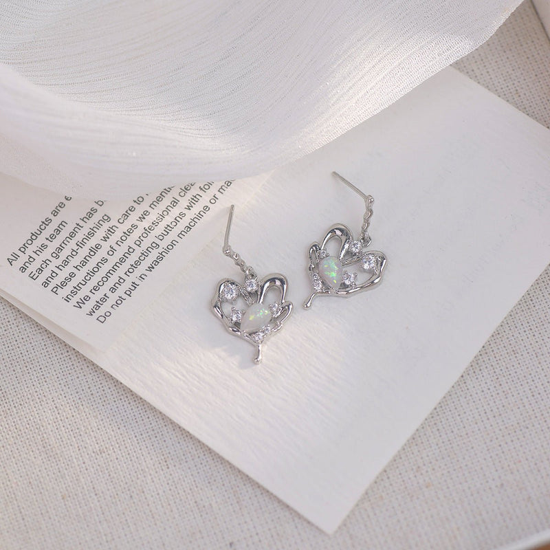 Silberne Herzohrringe - Maya