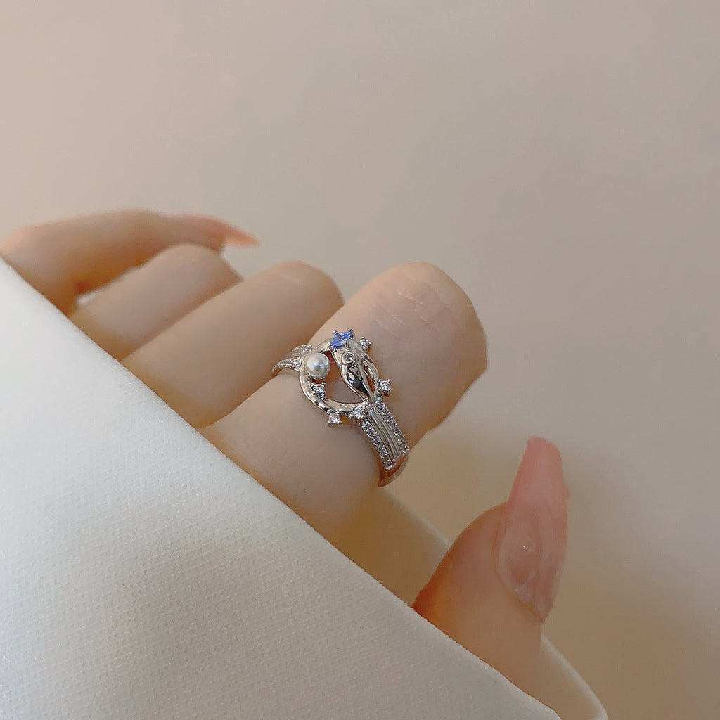 Silbernes Lava-Ring-Set