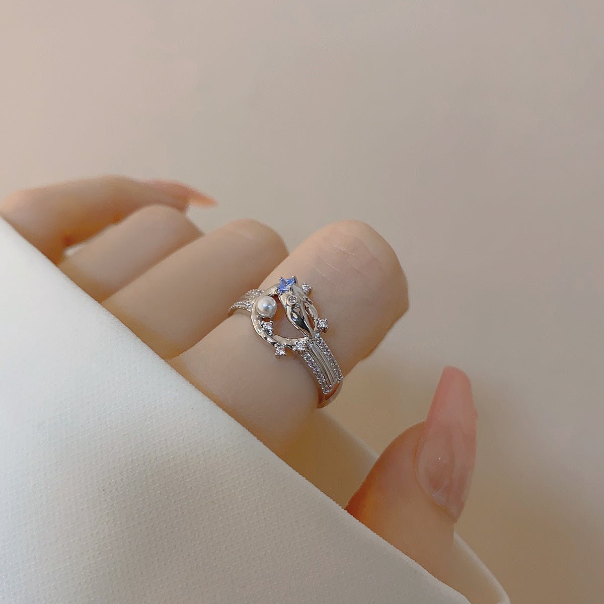 Silbernes Lava-Ring-Set