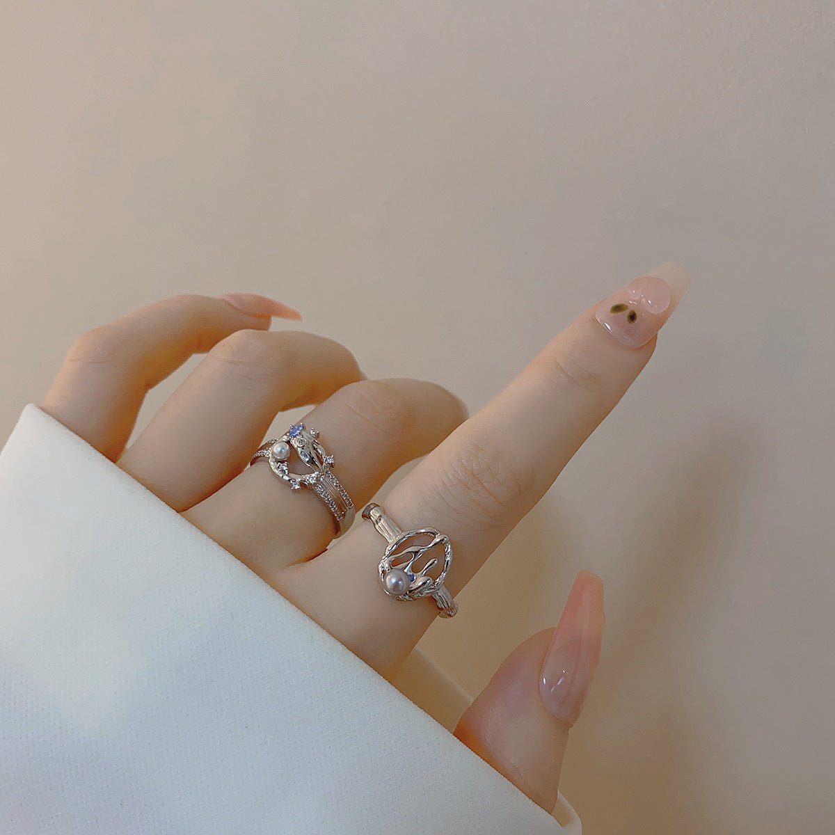 Silbernes Lava-Ring-Set