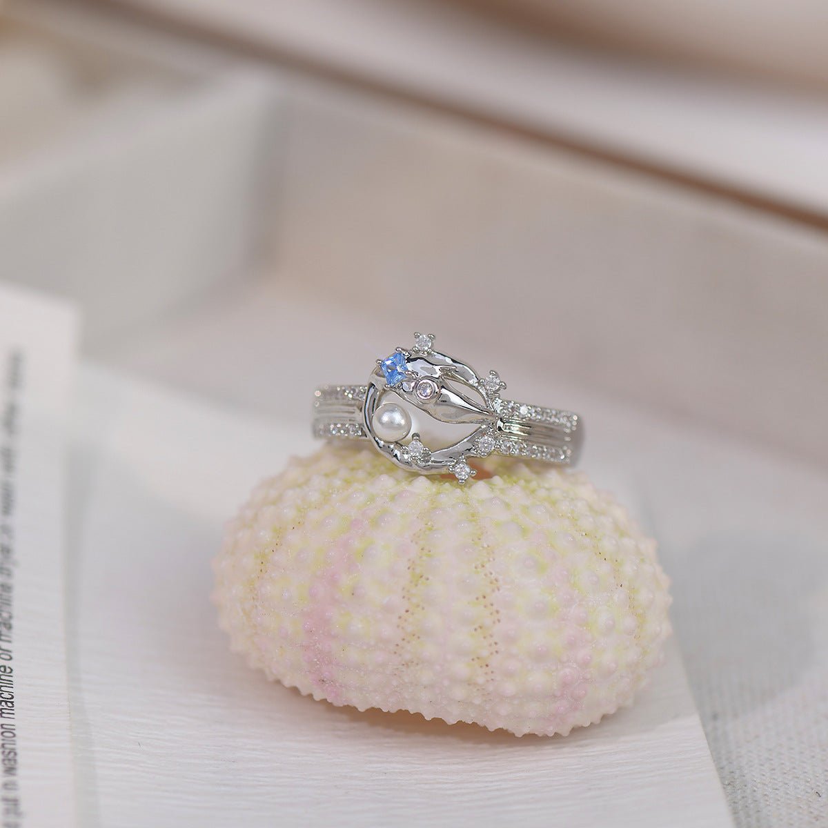 Silbernes Lava-Ring-Set