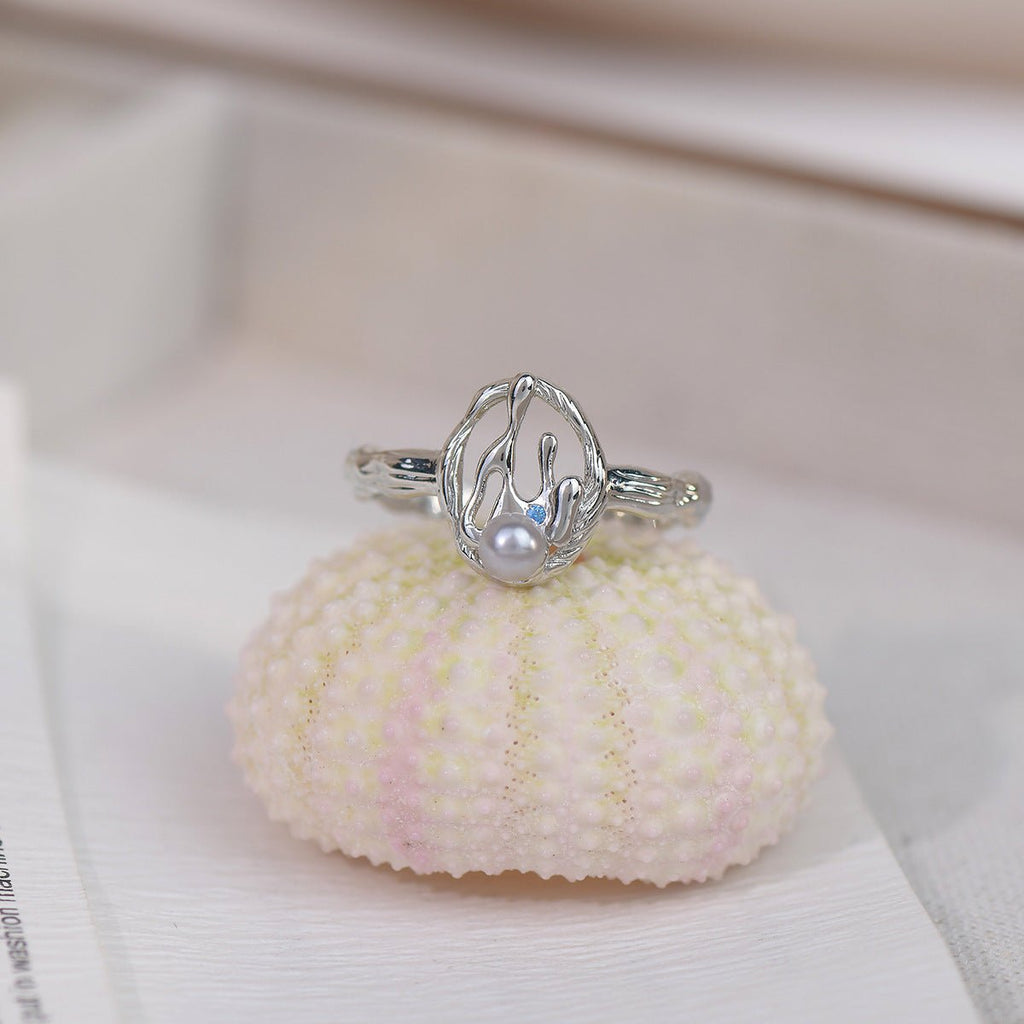 Silbernes Lava-Ring-Set