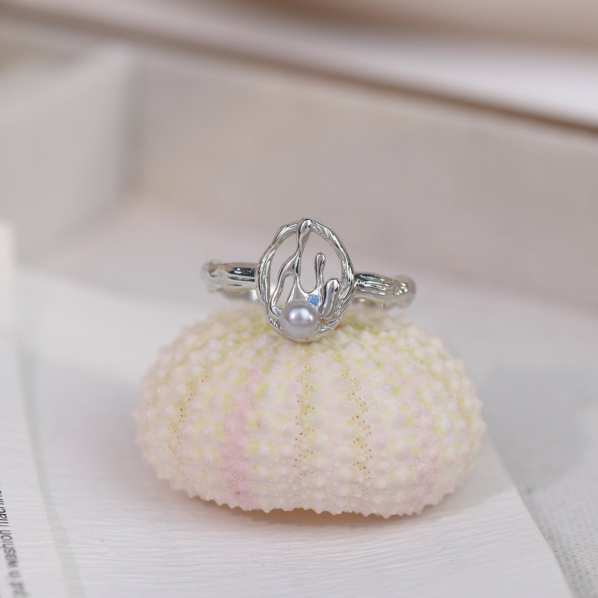 Silbernes Lava-Ring-Set