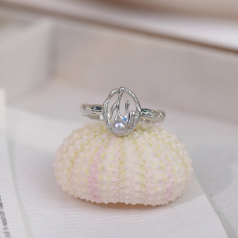 Silbernes Lava-Ring-Set